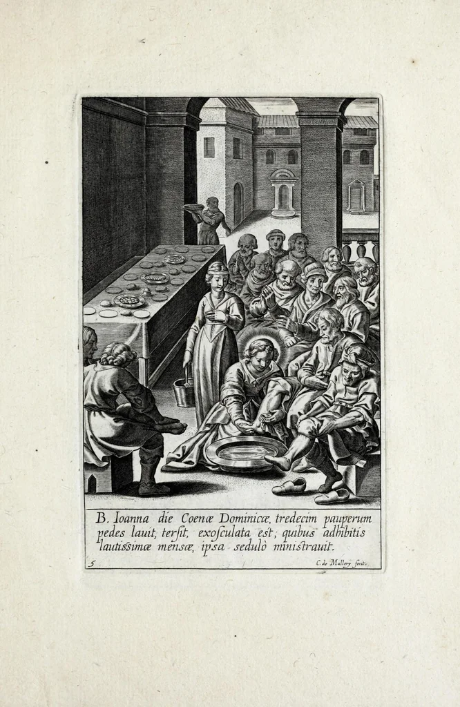 An illustration from Icvncvlae beatae Ioannae francorvm reginae, ordinis B. Mariae fundatricis, vitam, sanctitatem, miracula, mortem in parte repraesentantes, 1618, leaf 17