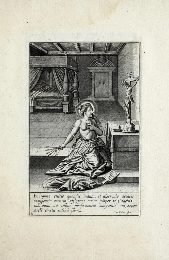 An illustration from Icvncvlae beatae Ioannae francorvm reginae, ordinis B. Mariae fundatricis, vitam, sanctitatem, miracula, mortem in parte repraesentantes, 1618, leaf 19