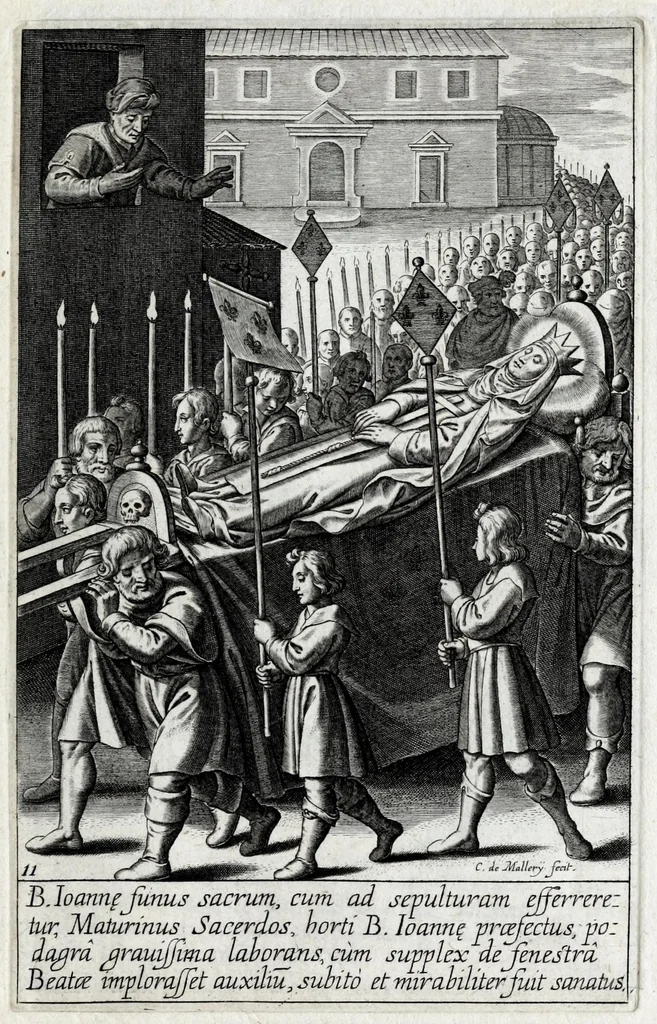 An illustration from Icvncvlae beatae Ioannae francorvm reginae, ordinis B. Mariae fundatricis, vitam, sanctitatem, miracula, mortem in parte repraesentantes, 1618, leaf 29