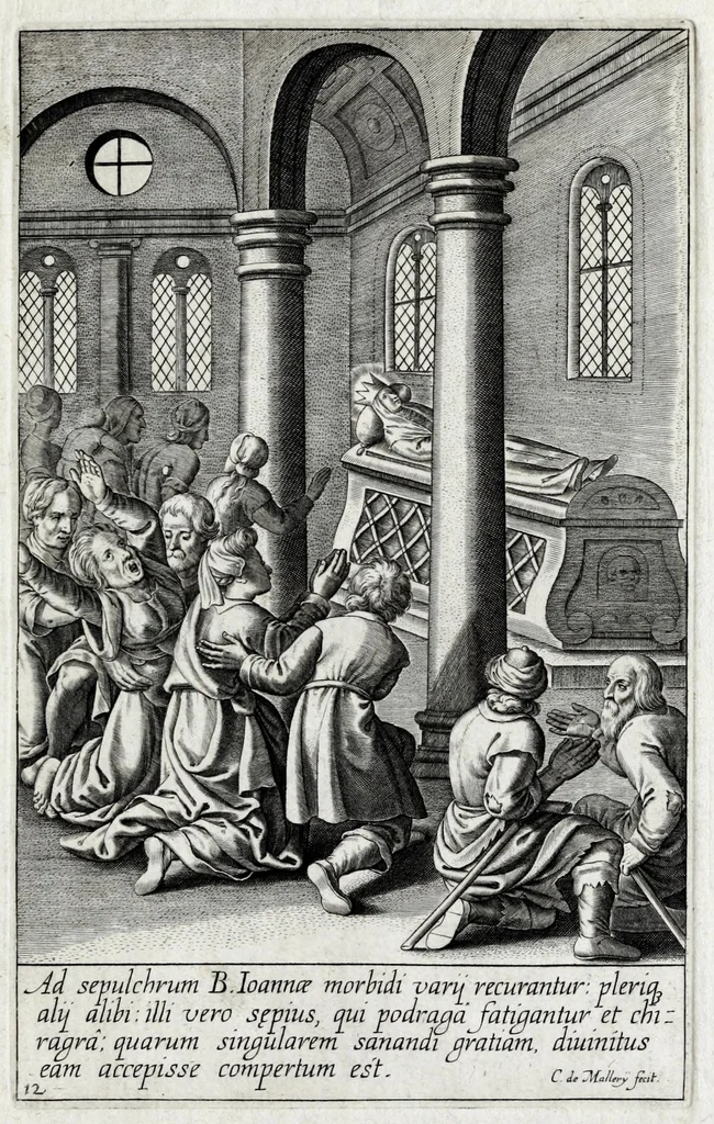 An illustration from Icvncvlae beatae Ioannae francorvm reginae, ordinis B. Mariae fundatricis, vitam, sanctitatem, miracula, mortem in parte repraesentantes, 1618, leaf 31