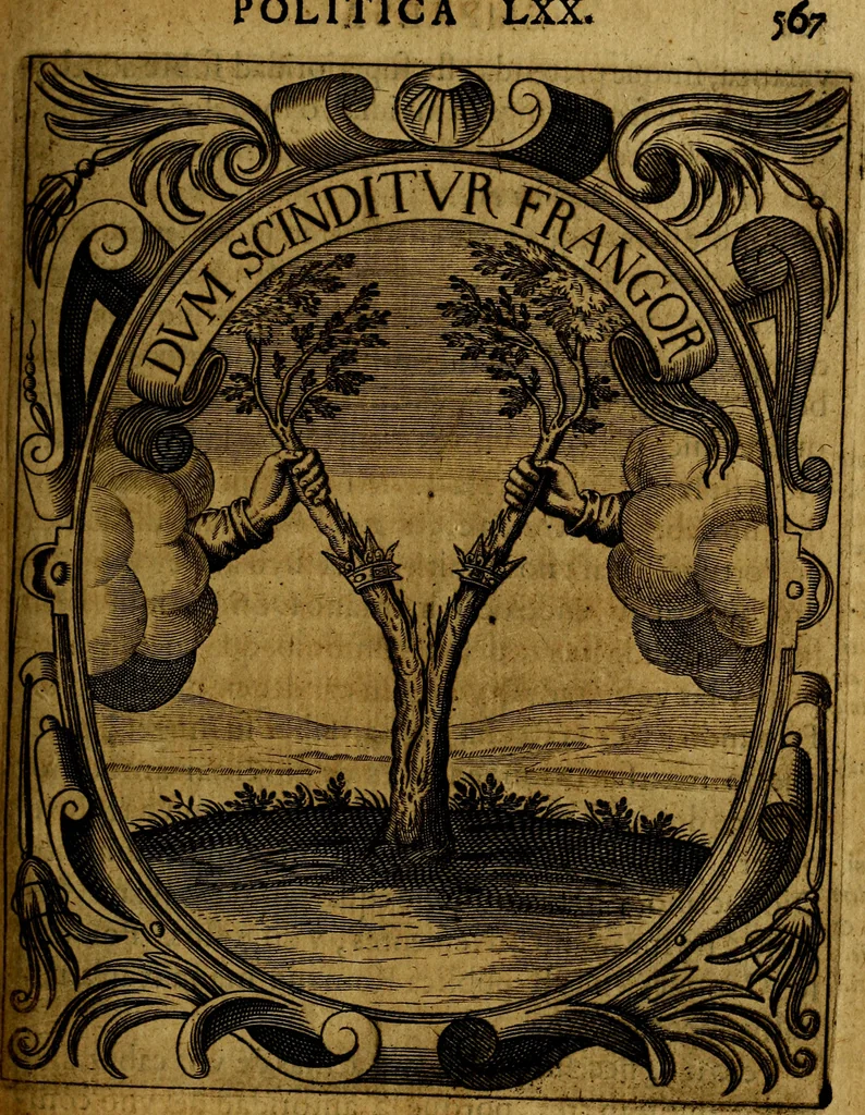 An illustration from Idea de un principe politico christiano, representada en cien empresas : dedicada al principe de las Españas nuestro señor, 1655, leaf 592