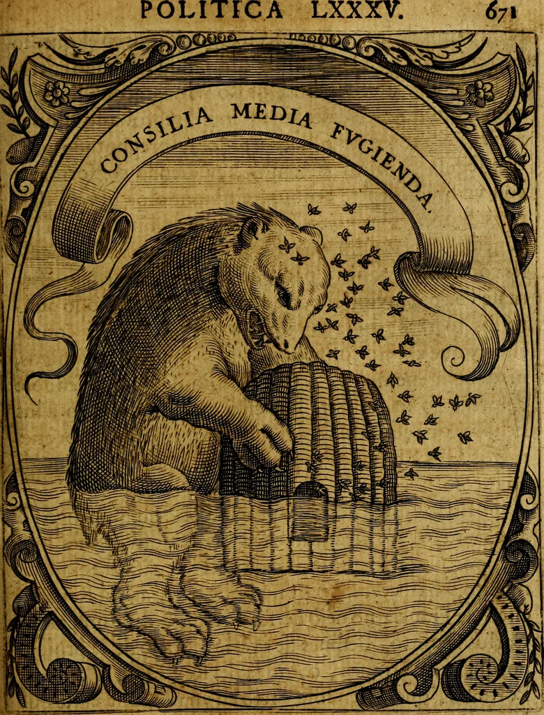 An illustration from Idea de un principe politico christiano, representada en cien empresas : dedicada al principe de las Españas nuestro señor, 1655, leaf 696