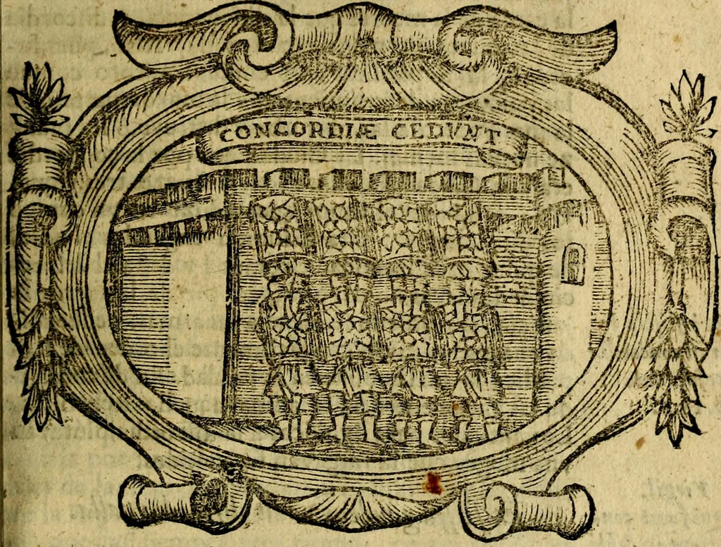 An illustration from Idea de vn principe politico christiano : representada en cien empressas. Va enmendada en esta sexta impression de todos los yerros que avia en las otras ..., 1675, leaf 620