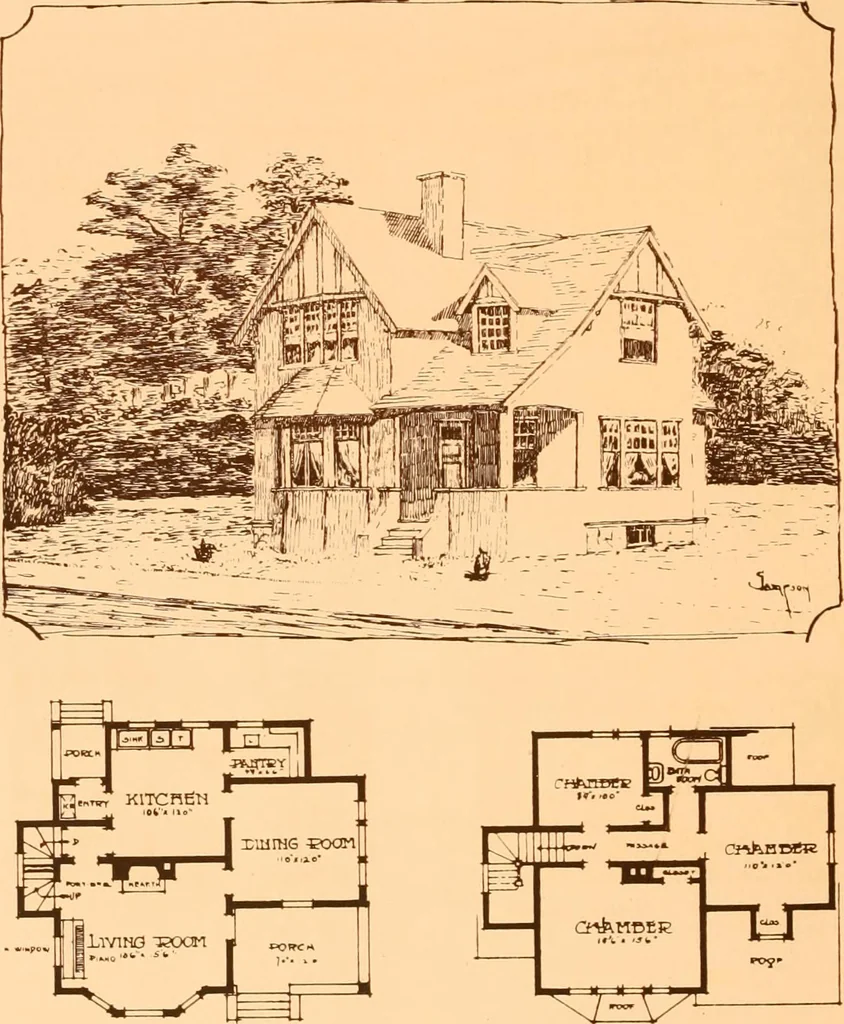 An illustration from Ideal homes / by W. F. Barlow, Jr., 1913, leaf 11