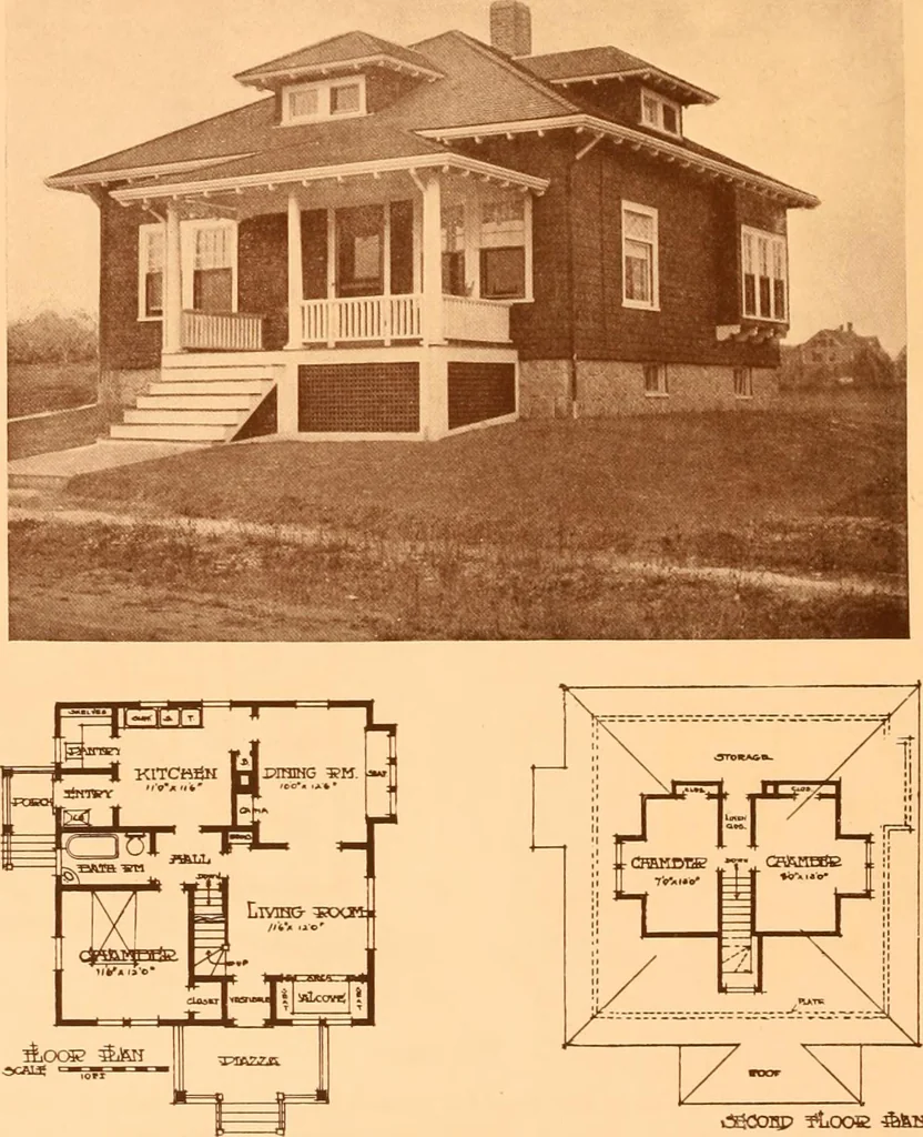 An illustration from Ideal homes / by W. F. Barlow, Jr., 1913, leaf 13