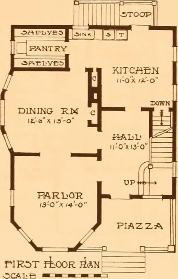 An illustration from Ideal homes / by W. F. Barlow, Jr., 1913, leaf 17