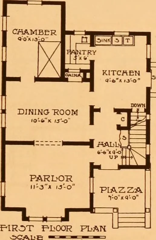 An illustration from Ideal homes / by W. F. Barlow, Jr., 1913, leaf 18