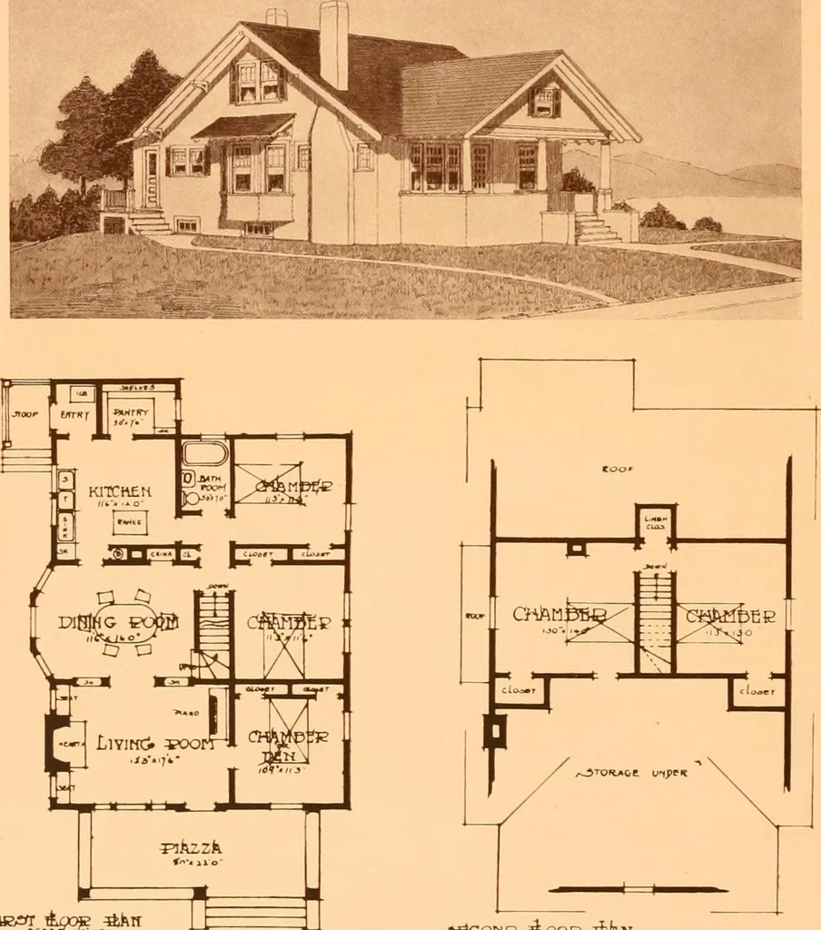 An illustration from Ideal homes / by W. F. Barlow, Jr., 1913, leaf 19