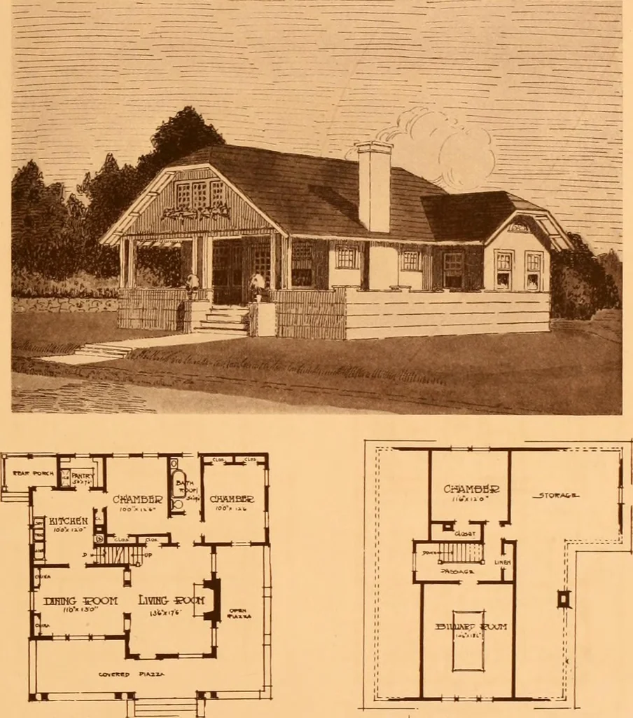 An illustration from Ideal homes / by W. F. Barlow, Jr., 1913, leaf 20