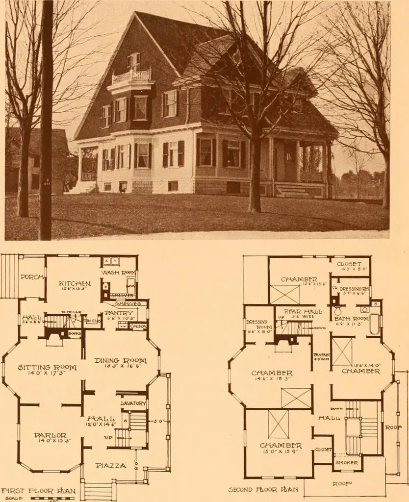 An illustration from Ideal homes / by W. F. Barlow, Jr., 1913, leaf 23