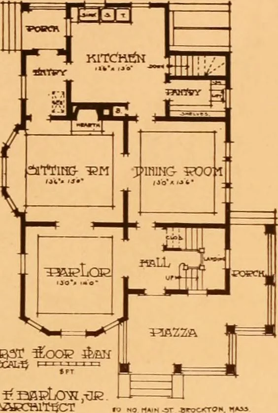 An illustration from Ideal homes / by W. F. Barlow, Jr., 1913, leaf 24
