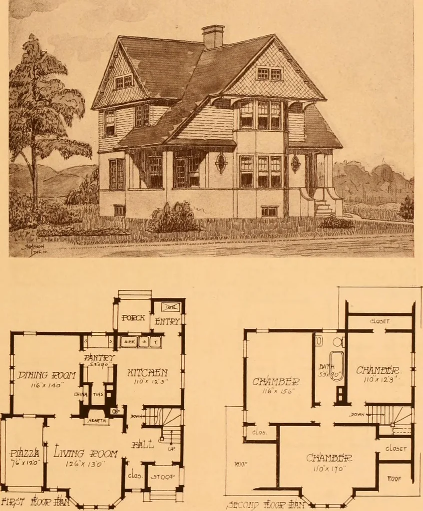 An illustration from Ideal homes / by W. F. Barlow, Jr., 1913, leaf 36
