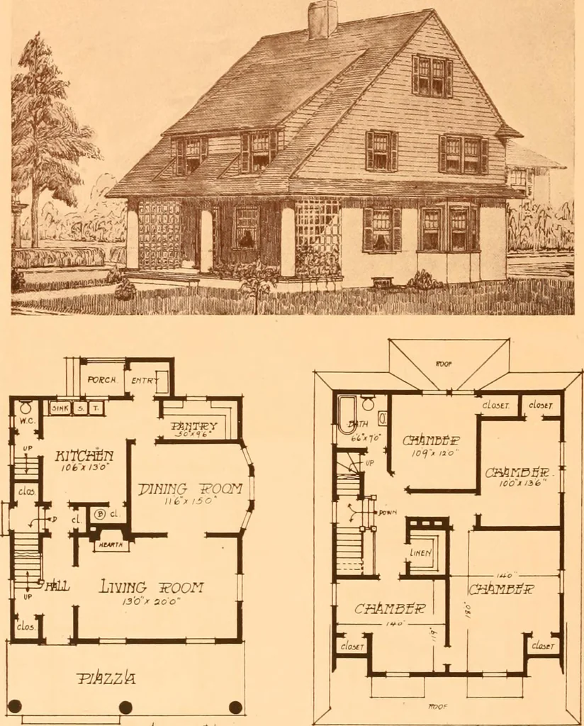 An illustration from Ideal homes / by W. F. Barlow, Jr., 1913, leaf 37