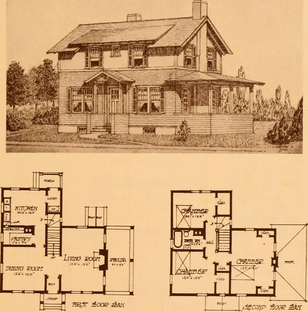 An illustration from Ideal homes / by W. F. Barlow, Jr., 1913, leaf 48