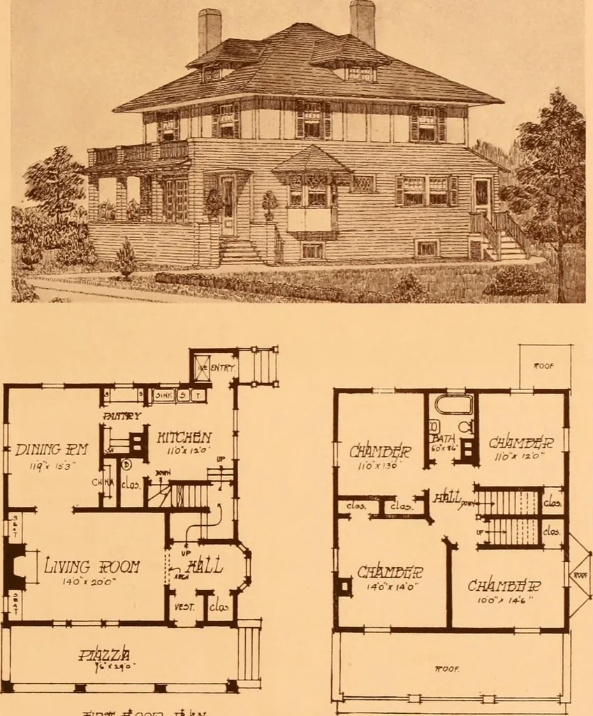 An illustration from Ideal homes / by W. F. Barlow, Jr., 1913, leaf 52
