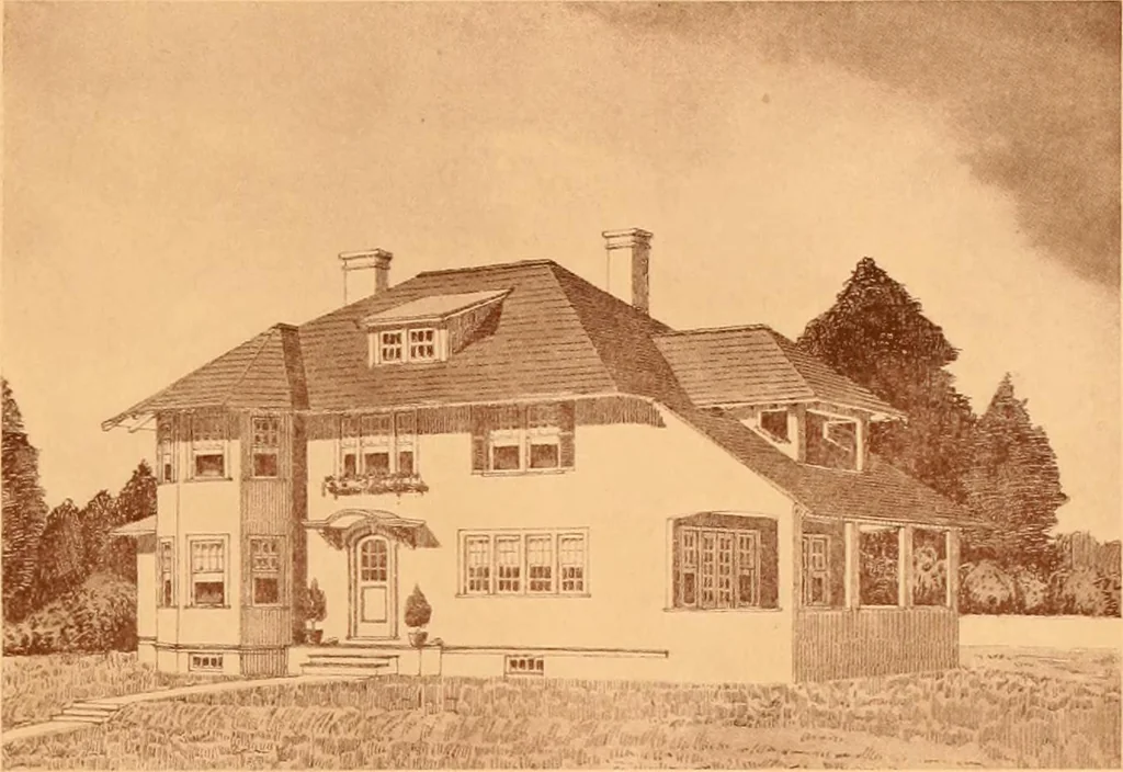 An illustration from Ideal homes / by W. F. Barlow, Jr., 1913, leaf 56