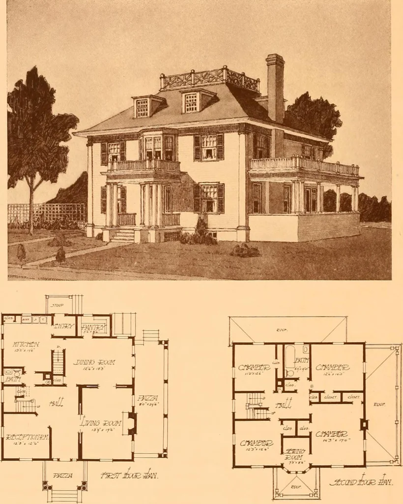 An illustration from Ideal homes / by W. F. Barlow, Jr., 1913, leaf 59