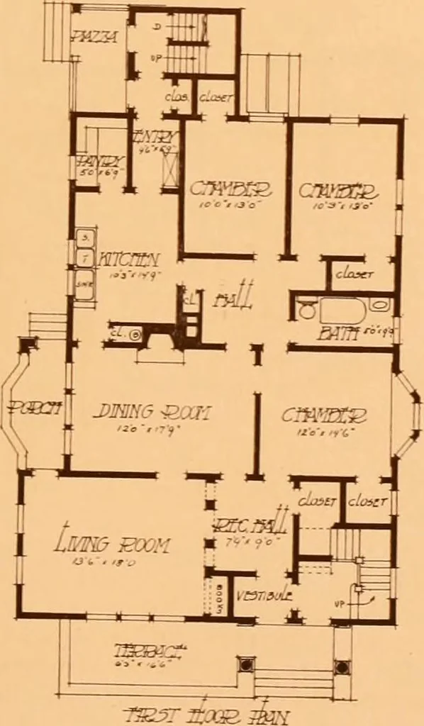 An illustration from Ideal homes / by W. F. Barlow, Jr., 1913, leaf 60