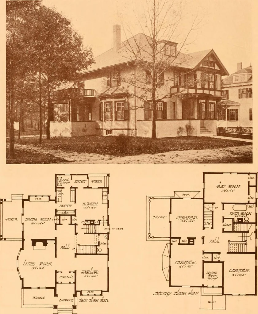 An illustration from Ideal homes / by W. F. Barlow, Jr., 1913, leaf 61