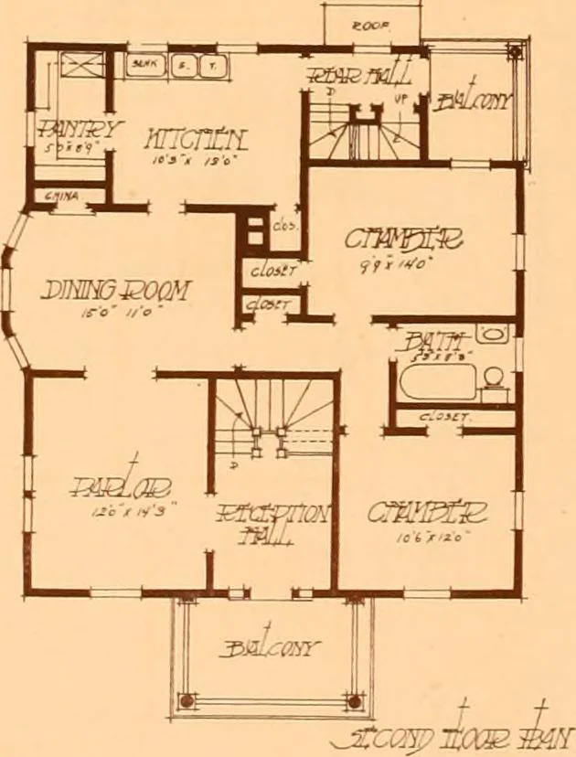 An illustration from Ideal homes / by W. F. Barlow, Jr., 1913, leaf 89