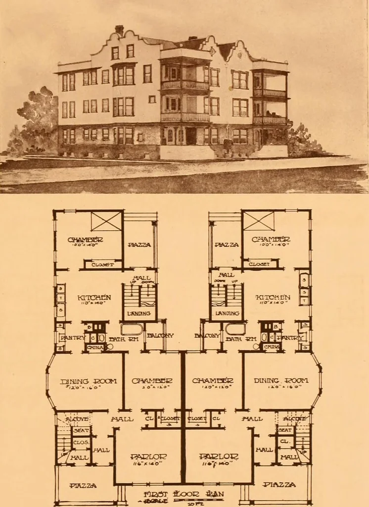 An illustration from Ideal homes / by W. F. Barlow, Jr., 1913, leaf 90