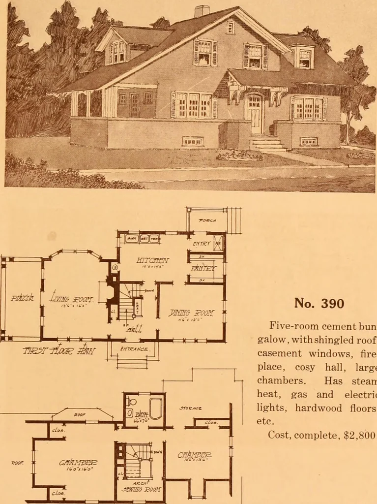 An illustration from Ideal homes / by W. F. Barlow, Jr., 1913, leaf 96