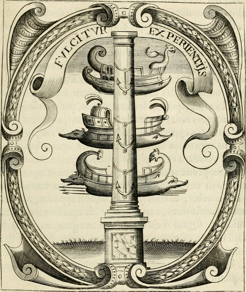 An illustration from Idea principis christiano-politici, centum symbolis expressa, 1649, leaf 220