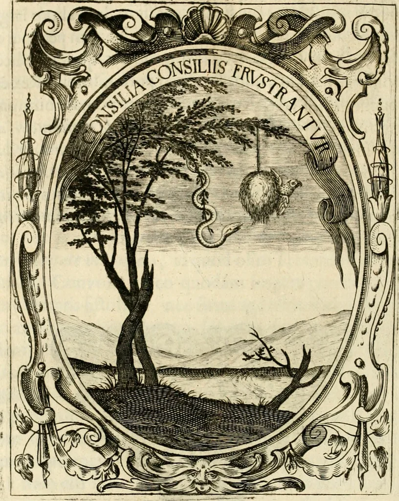 An illustration from Idea principis christiano-politici, centum symbolis expressa, 1649, leaf 599