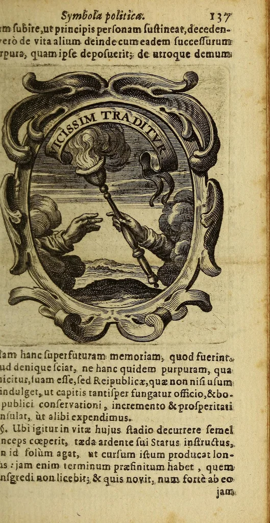 An illustration from Idea principis christiano-politici centum symbolis, 1669, leaf 167