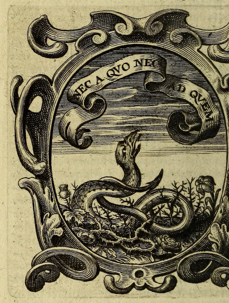 An illustration from Idea principis christiano-politici centum symbolis, 1669, leaf 346