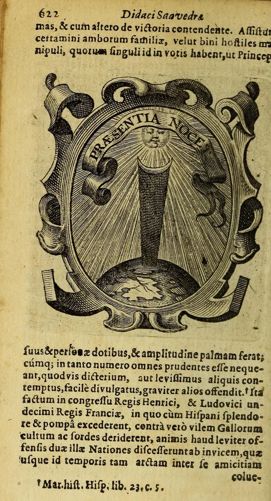 An illustration from Idea principis christiano-politici centum symbolis, 1669, leaf 652