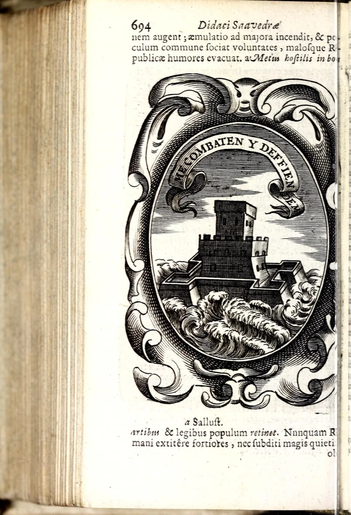 An illustration from Idea principis christiano-politici : 101 sijmbolis expressa, 1659, leaf 728