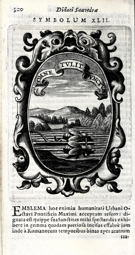 An illustration from Idea principis christiano-politici : 101 sijmbolis expressa, 1651, leaf 356