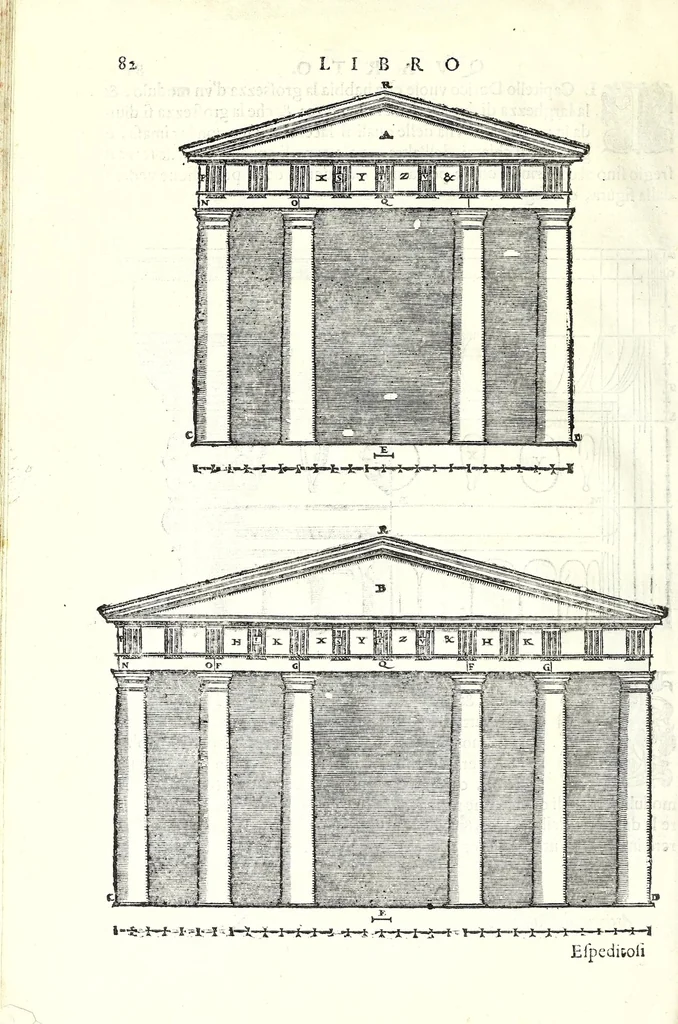 An illustration from I dieci libri d'architettvra, 1660, leaf 100