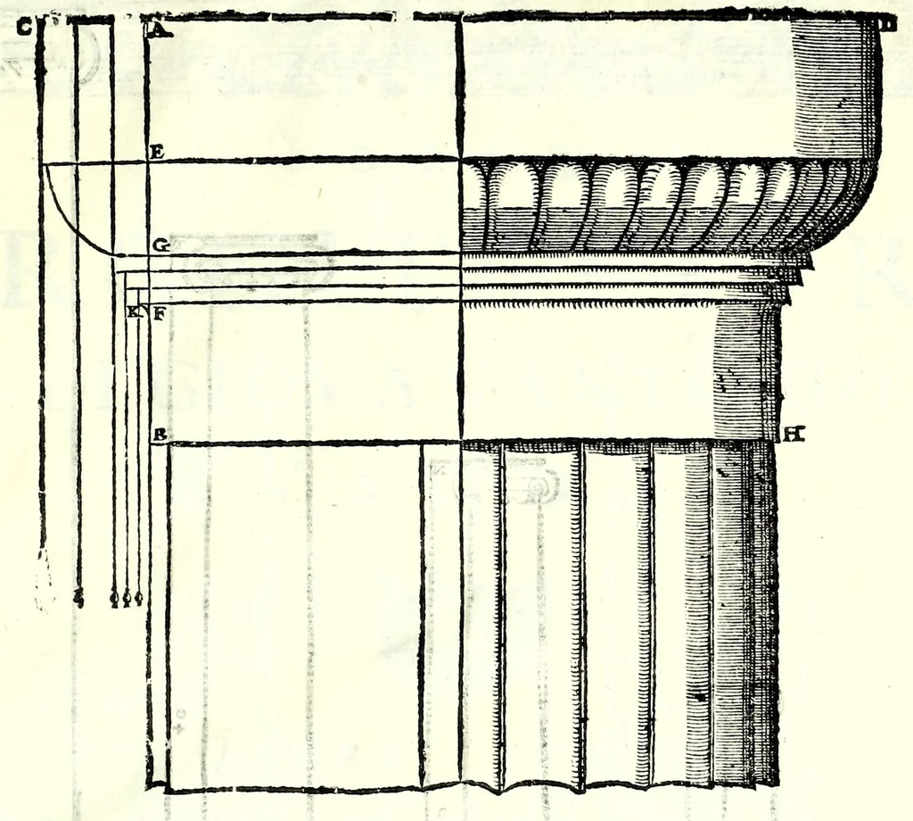 An illustration from I dieci libri d'architettvra, 1660, leaf 107
