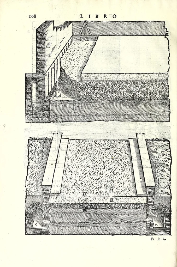 An illustration from I dieci libri d'architettvra, 1660, leaf 126
