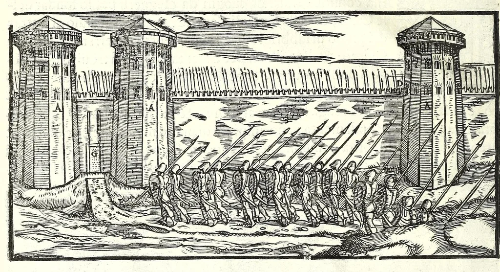 An illustration from I dieci libri d'architettvra, 1660, leaf 28