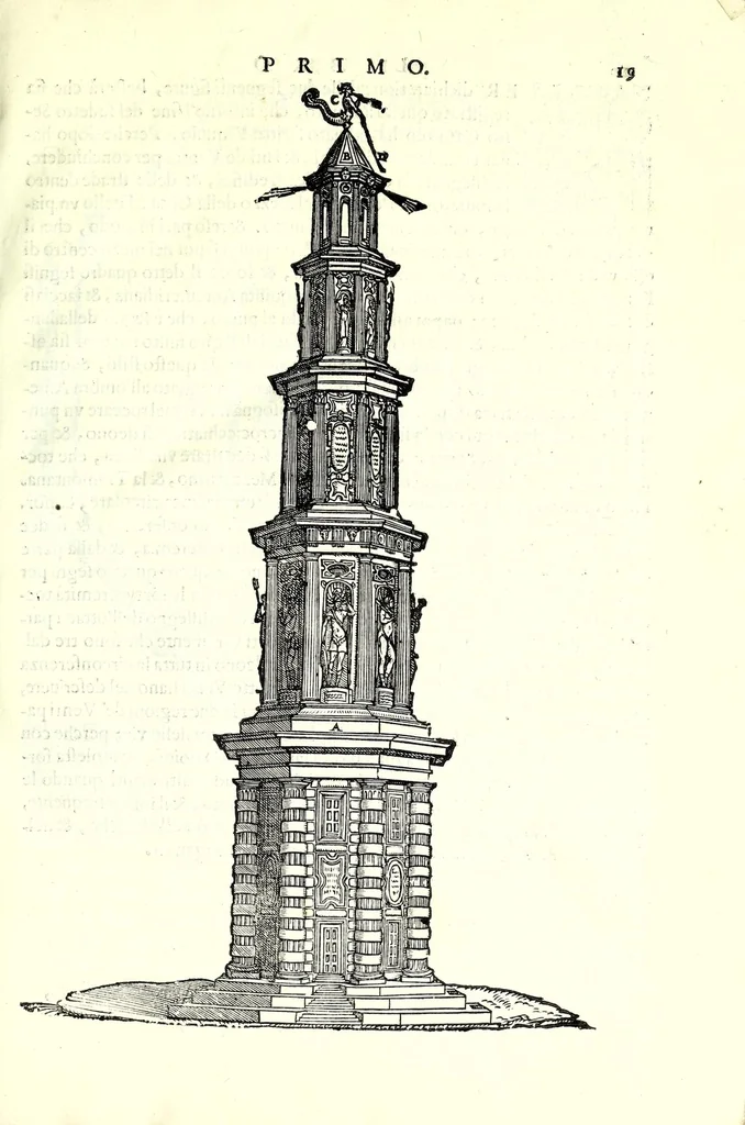 An illustration from I dieci libri d'architettvra, 1660, leaf 37