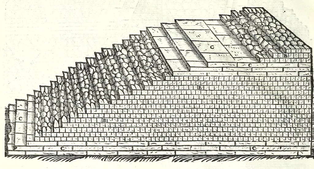 An illustration from I dieci libri d'architettvra, 1660, leaf 56