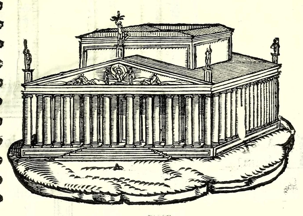 An illustration from I dieci libri d'architettvra, 1660, leaf 71
