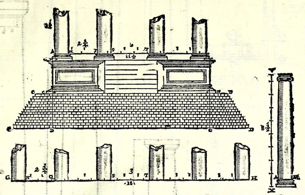 An illustration from I dieci libri d'architettvra, 1660, leaf 75