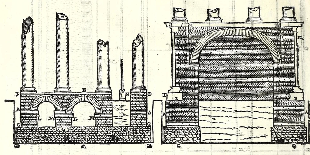 An illustration from I dieci libri d'architettvra, 1660, leaf 78
