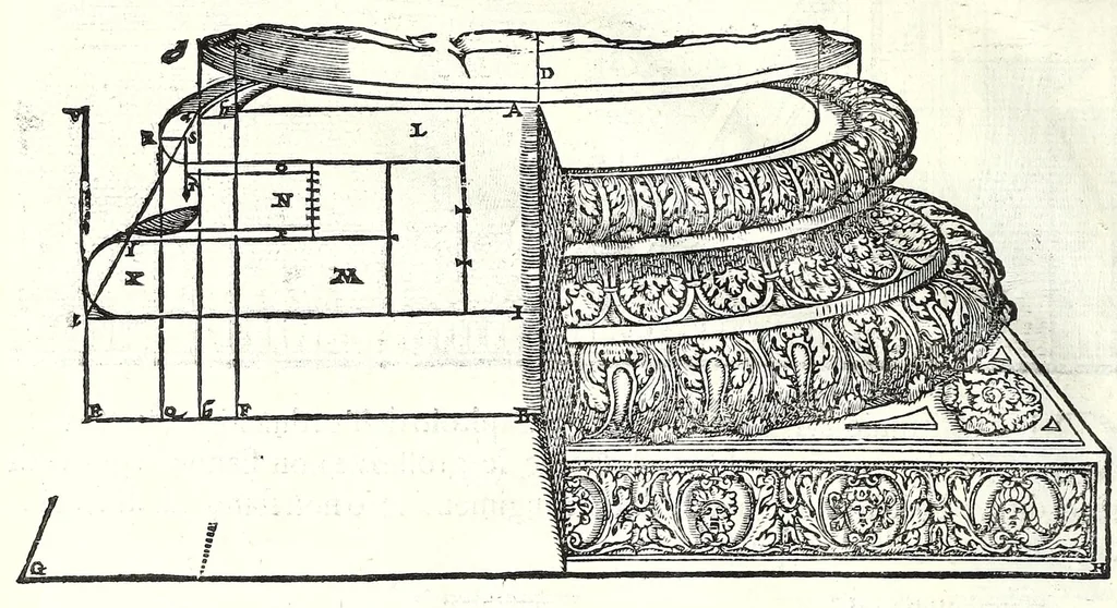 An illustration from I dieci libri d'architettvra, 1660, leaf 80