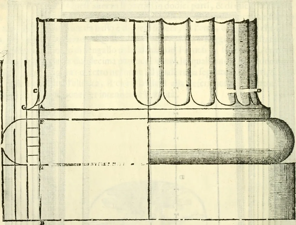 An illustration from I dieci libri d'architettvra, 1660, leaf 103