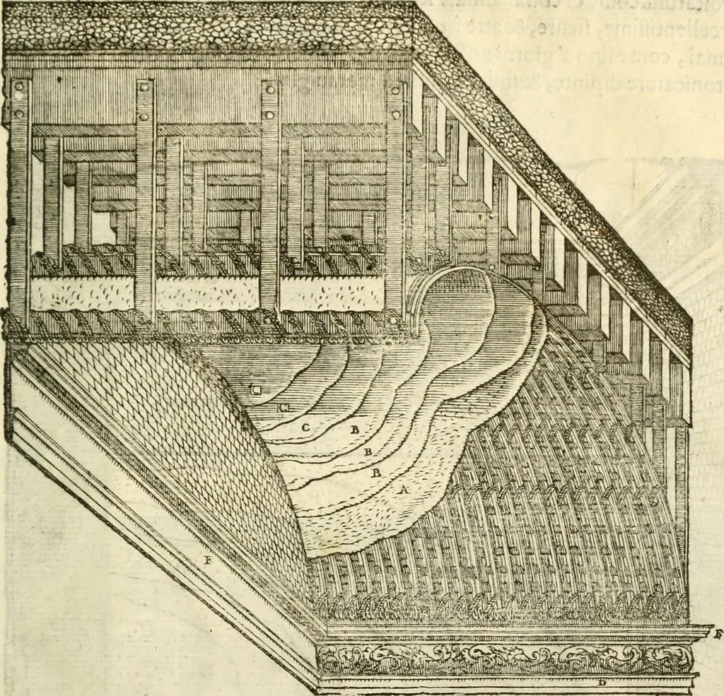 An illustration from I dieci libri d'architettvra, 1660, leaf 118