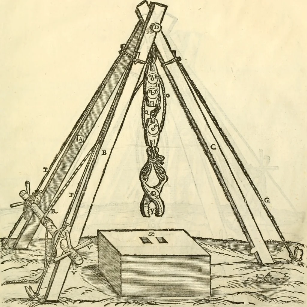 An illustration from I dieci libri d'architettvra, 1660, leaf 144