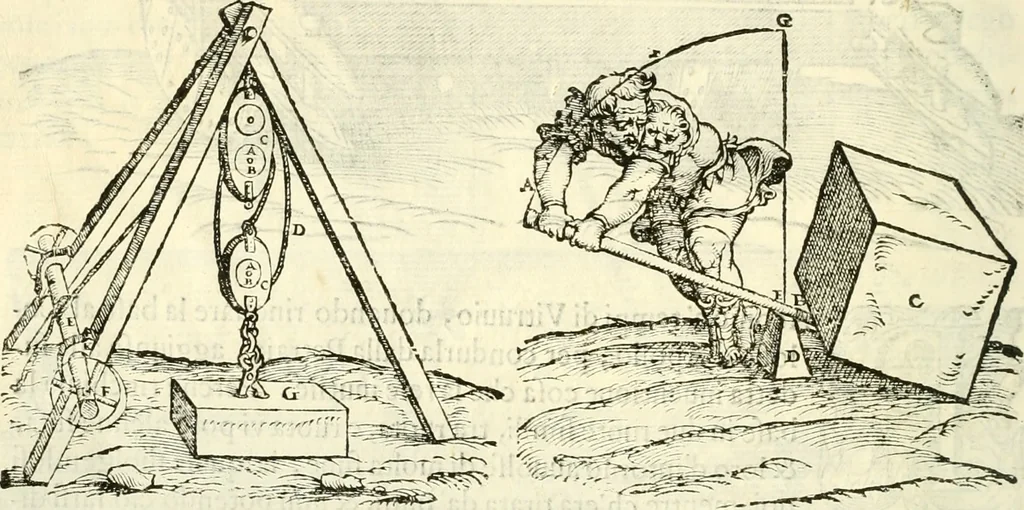 An illustration from I dieci libri d'architettvra, 1660, leaf 153