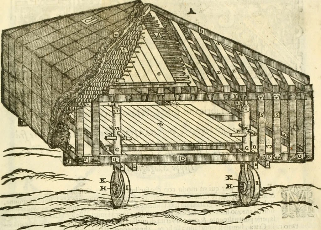 An illustration from I dieci libri d'architettvra, 1660, leaf 158