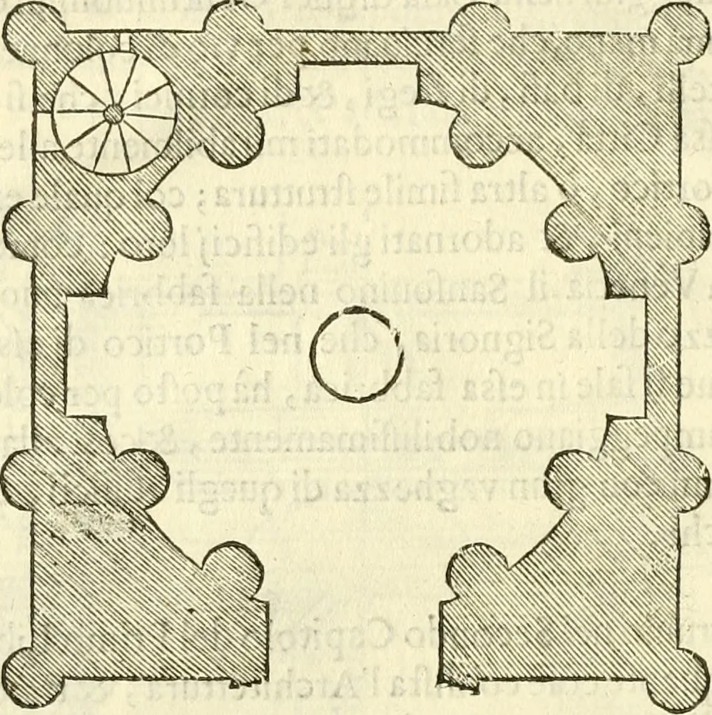 An illustration from I dieci libri d'architettvra, 1660, leaf 21