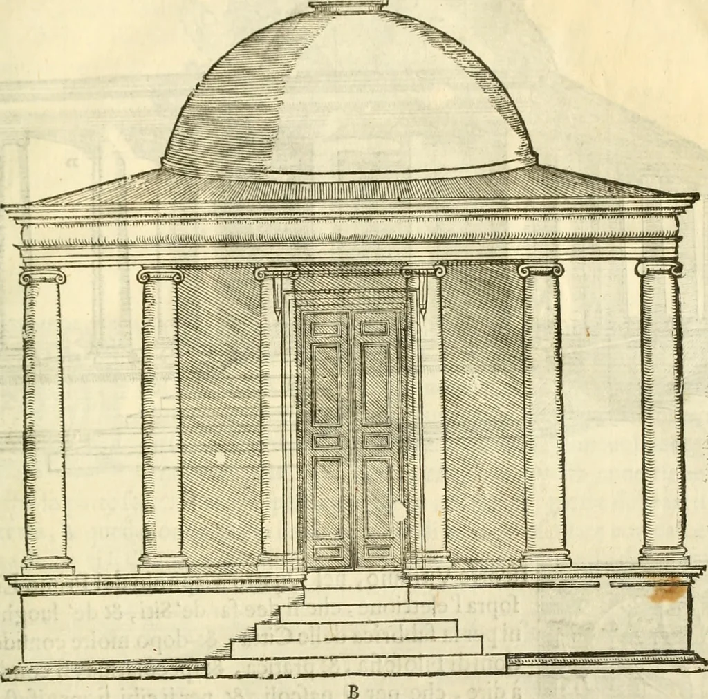 An illustration from I dieci libri d'architettvra, 1660, leaf 22